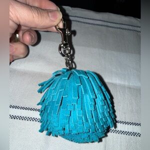 Coach Suede Pom Pom Cheer Key Charm
